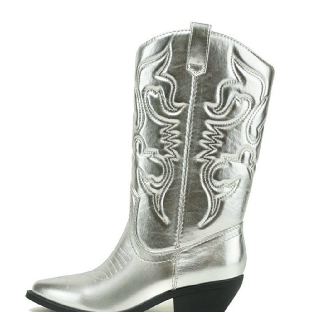 New Soda Silver Cowboy Boots - Picture 4 of 11